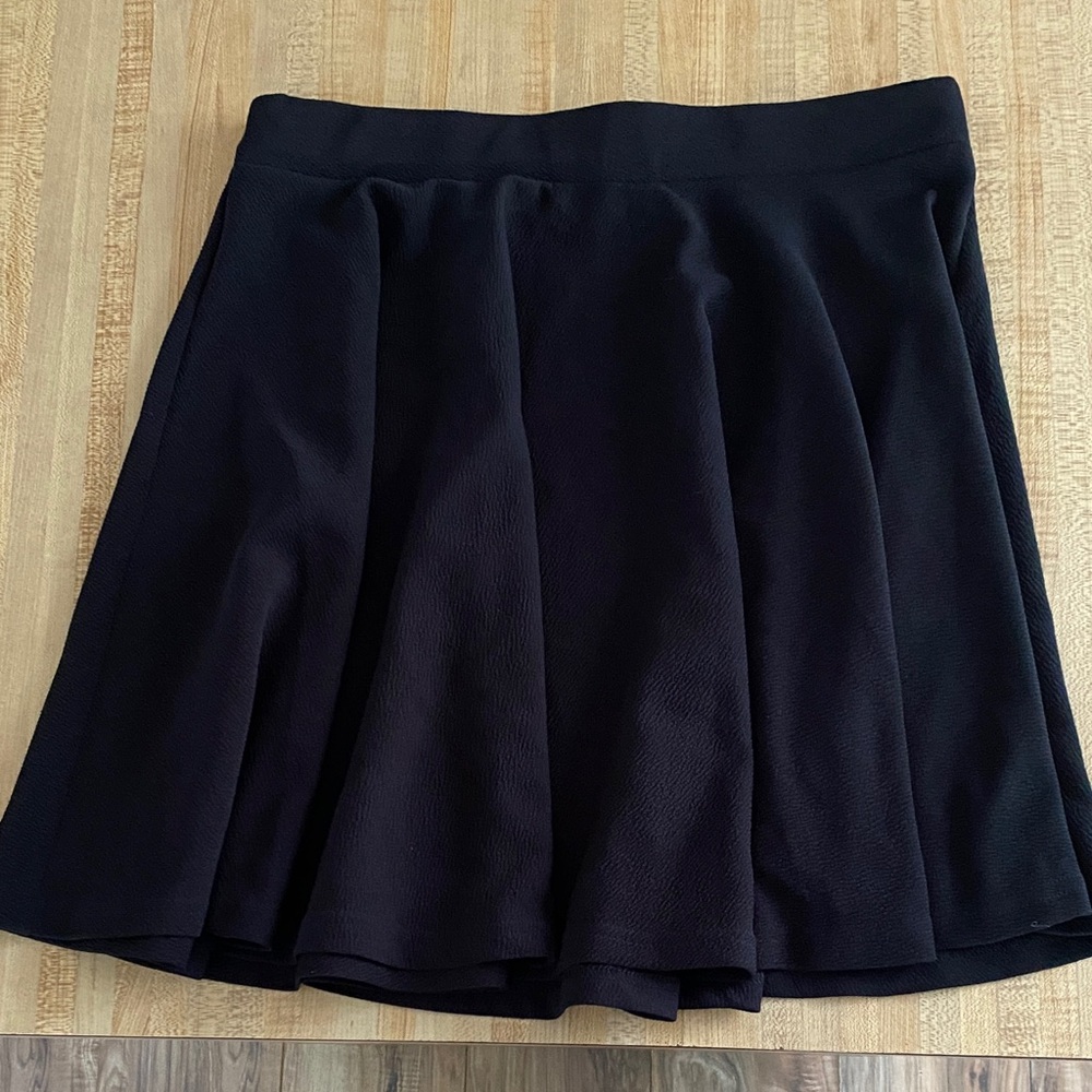 PUKAVT Women's x-large black A-Line Mini Flared Stretchy Skirt